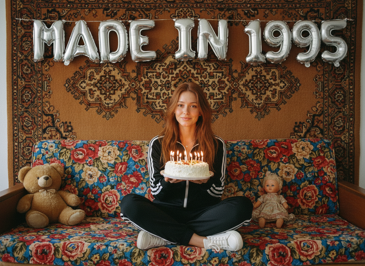 Шары MADE IN с годом рождения: сюжет фотосессии дня рождения