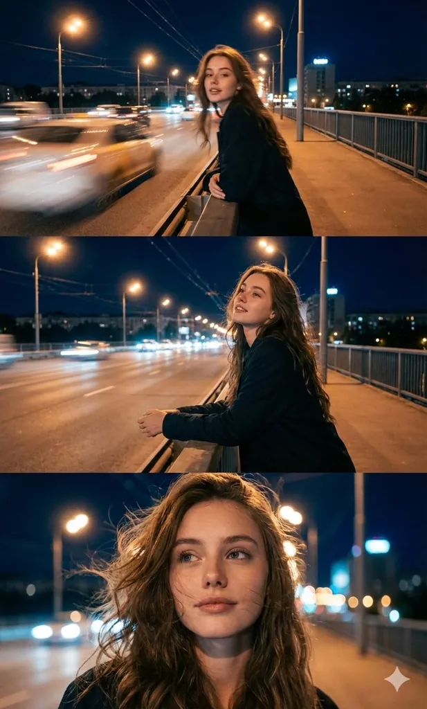 Фото девушки на аву: Мост и огни
