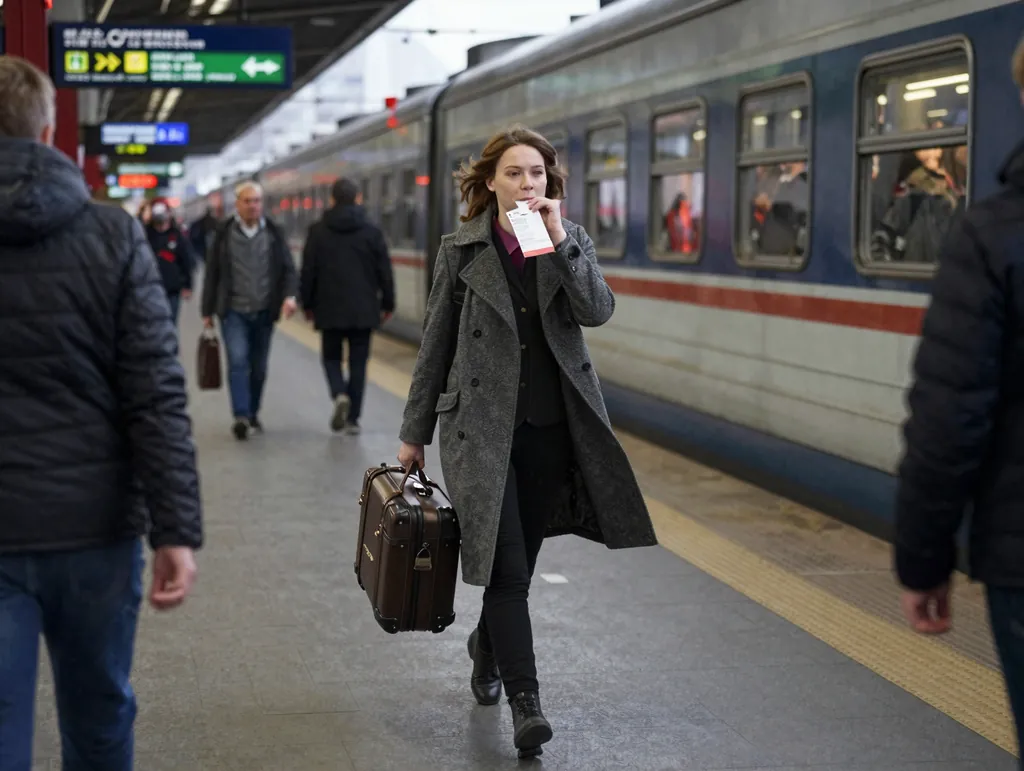 Билет и перрон: пример кадра по промту