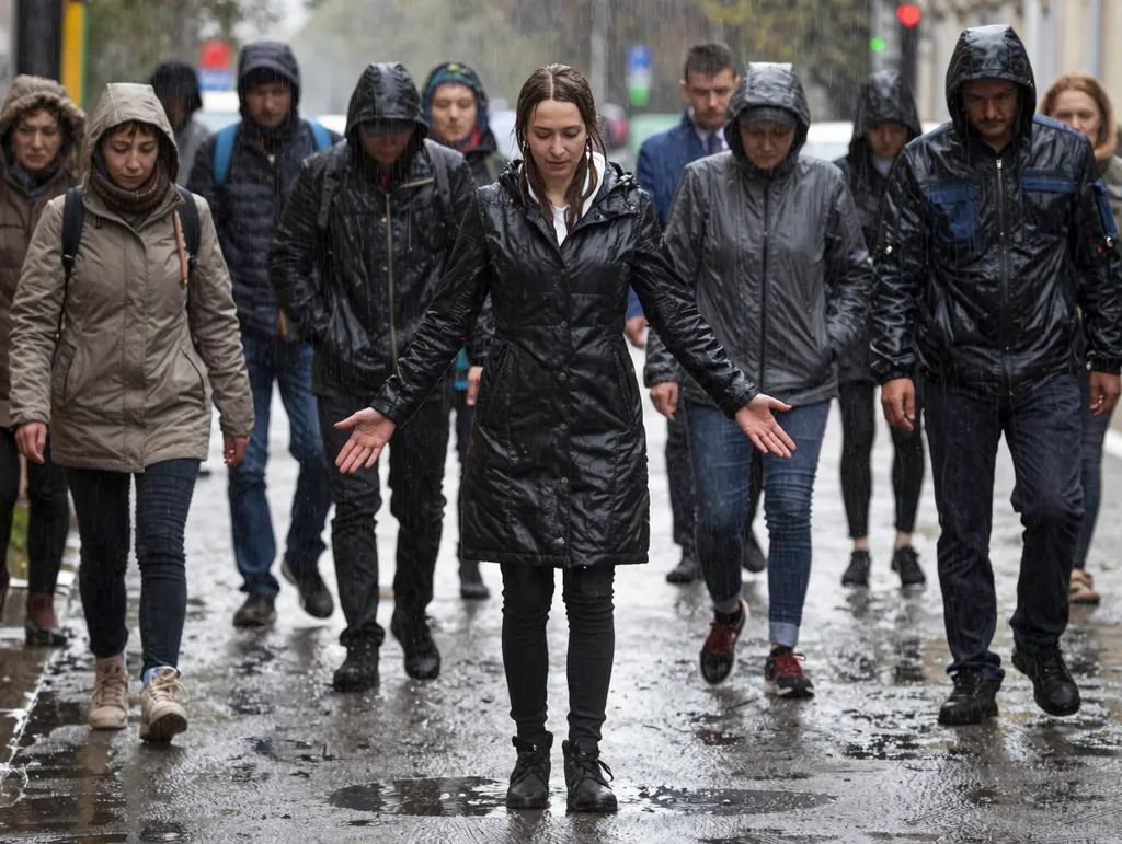 Песочные часы дождя: пример кадра по промту