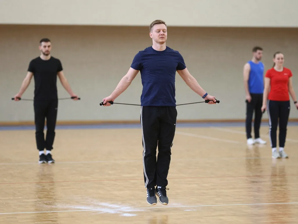 Скакалка в зале: пример кадра по промту